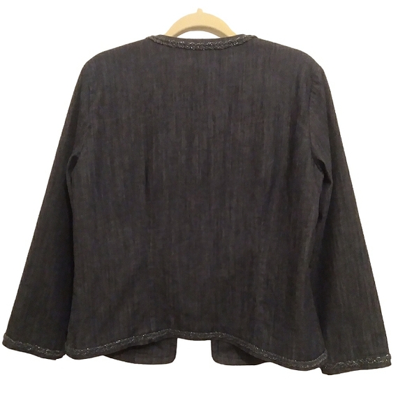 Christopher & Banks Open, Sparkling Braided Edges, Chic Jean Jacket - Picture 2 of 13